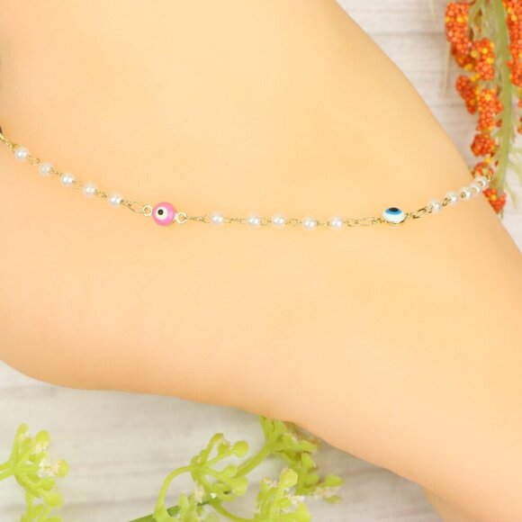 "Handmade Anklet – Elegant & Delicate Jewelry for Women | UNVRC1397 - Picture 9 of 10